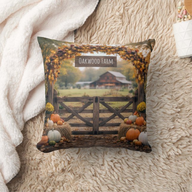 Autumn Farm Gate with Arch Cushion (Blanket)