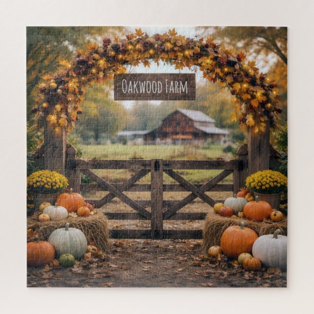 Autumn Farm Gate with Arch Jigsaw Puzzle (Vertical)