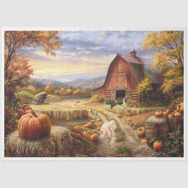Autumn Farm Tissue Paper (Front)