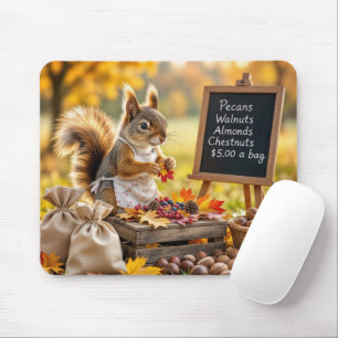 Autumn Farmstand With a Squirrel  Mouse Pad