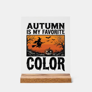 Autumn Favourite Colour Halloween Pumpkin Vector D Acrylic Sign