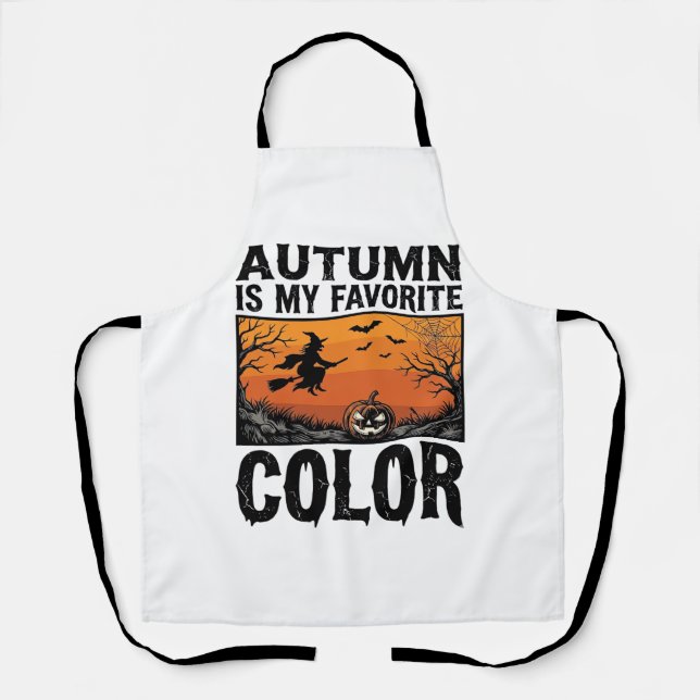 Autumn Favourite Colour Halloween Pumpkin Vector D Apron (Front)