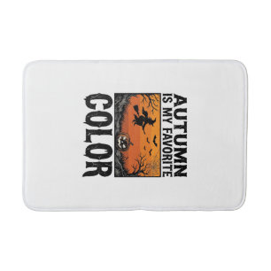 Autumn Favourite Colour Halloween Pumpkin Vector D Bath Mat