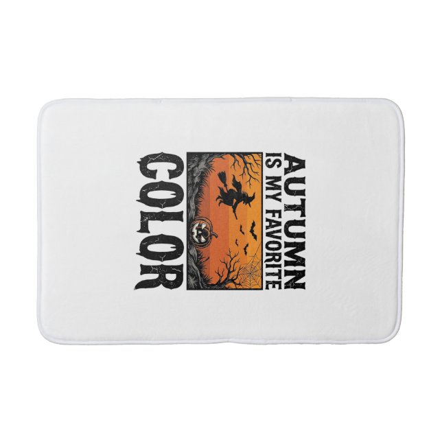 Autumn Favourite Colour Halloween Pumpkin Vector D Bath Mat (Front)