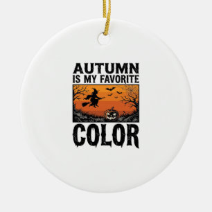 Autumn Favourite Colour Halloween Pumpkin Vector D Ceramic Ornament