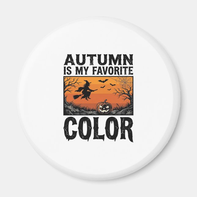 Autumn Favourite Colour Halloween Pumpkin Vector D Magnet (Front)