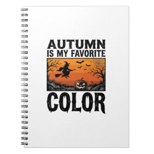 Autumn Favourite Colour Halloween Pumpkin Vector D Notebook