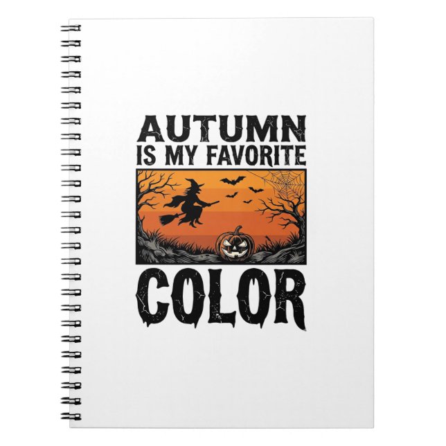 Autumn Favourite Colour Halloween Pumpkin Vector D Notebook (Front)