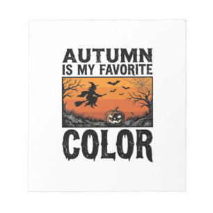 Autumn Favourite Colour Halloween Pumpkin Vector D Notepad