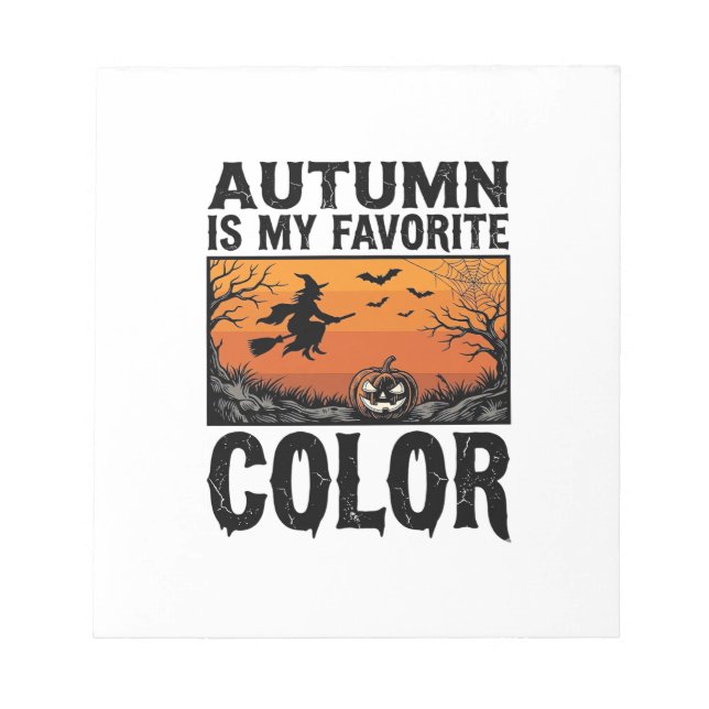 Autumn Favourite Colour Halloween Pumpkin Vector D Notepad (Front)