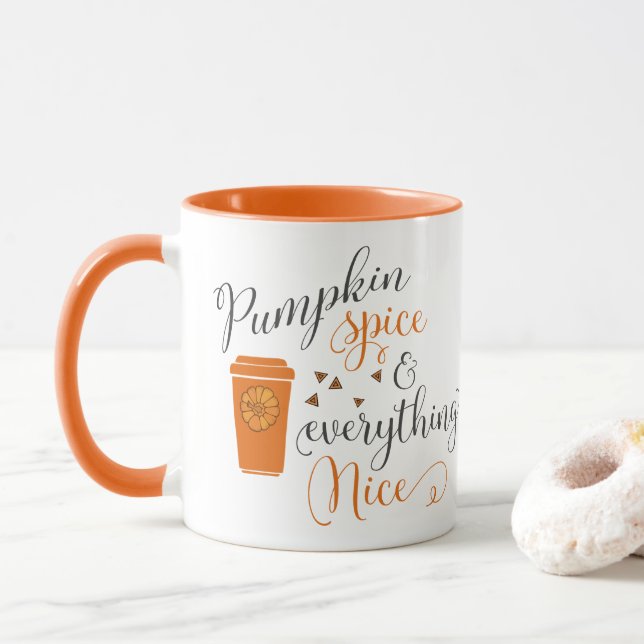 Autumn Favourite Flavour Pumpkin Spice Mug (With Donut)