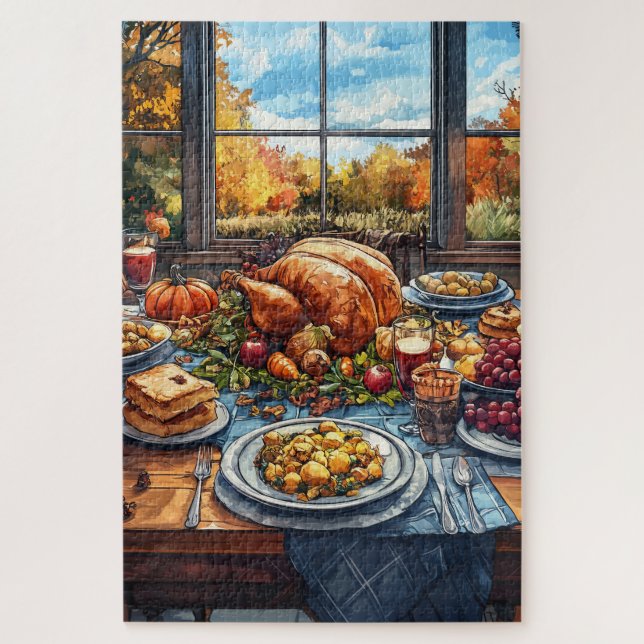 Autumn Feast: A Thanksgiving Celebration Jigsaw Puzzle (Vertical)