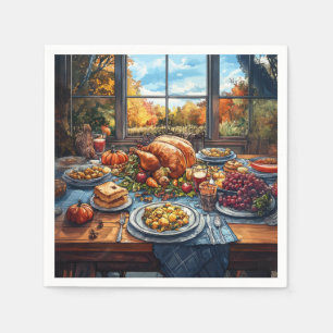 Autumn Feast: A Thanksgiving Celebration Napkin