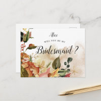 autumn feel foilage bridesmaid Invitation
