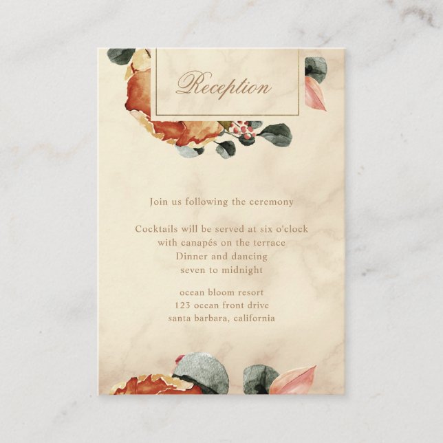Autumn Feel Wedding Reception Enclosure Card (Front)