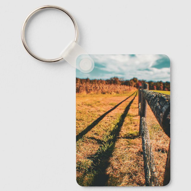 Autumn Fencepost Keychain (Front)