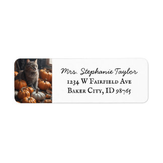 Autumn Festival Cat Return Address Label