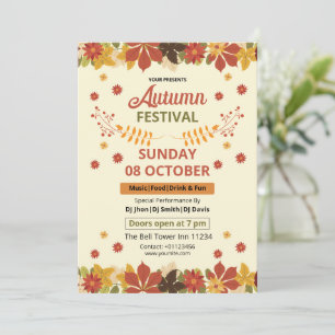 Autumn Festival Flyer Template   Fall Event Invite