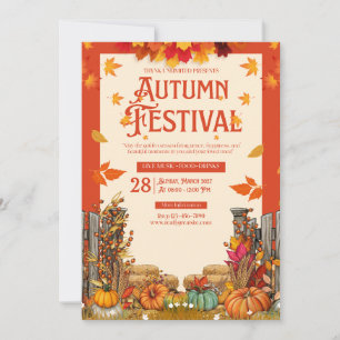 Autumn Festival Harvest Party Art Invitation