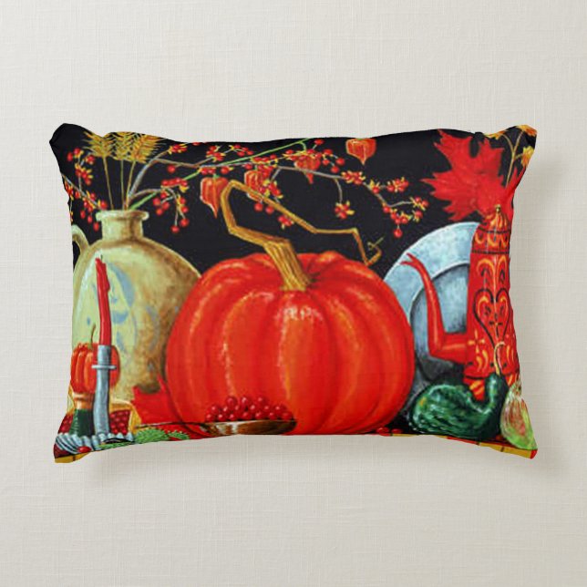 Autumn Festive Antique Painting Pumpkin Decoration Decorative Cushion (Front)