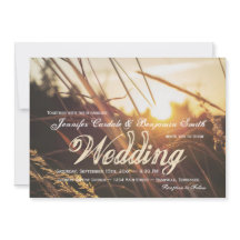 Autumn Field Sunset Fall Wedding Invitations