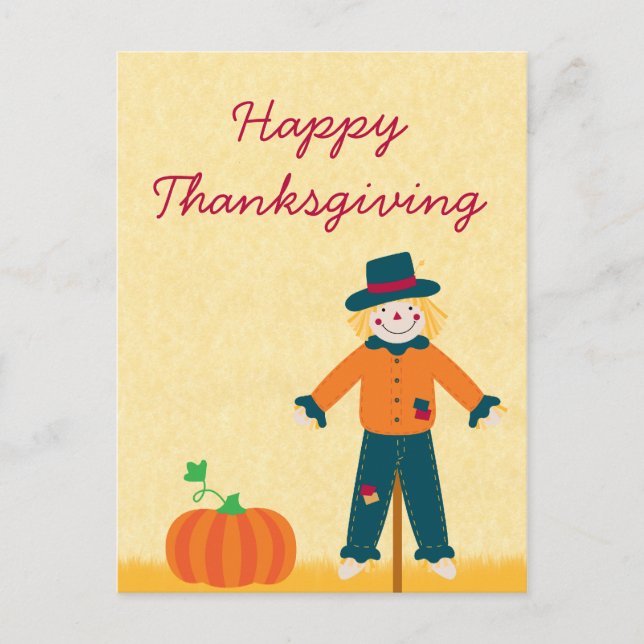 Autumn Field Thanksgiving Postcard (Front)