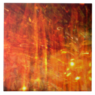 Autumn Fire Abstract Ceramic Tile