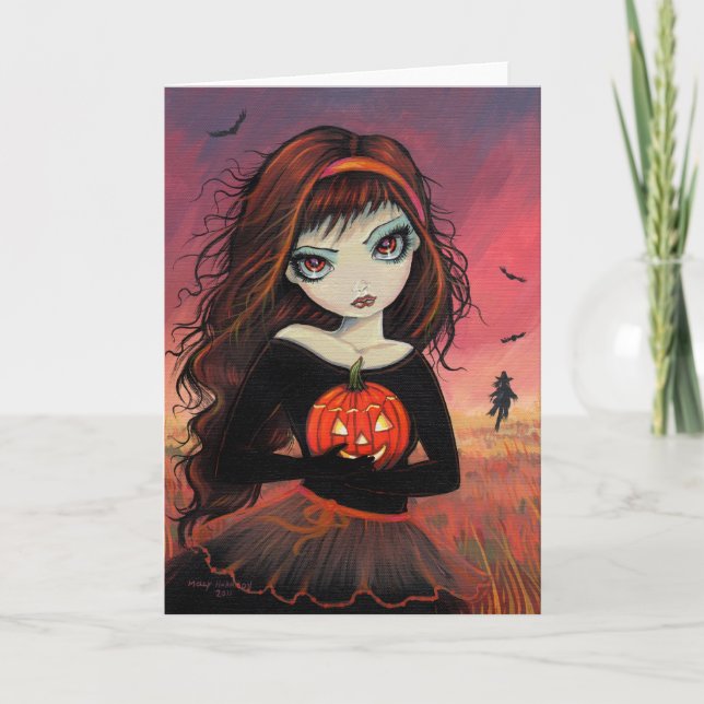 Autumn Fire Halloween Greeting Card (Front)