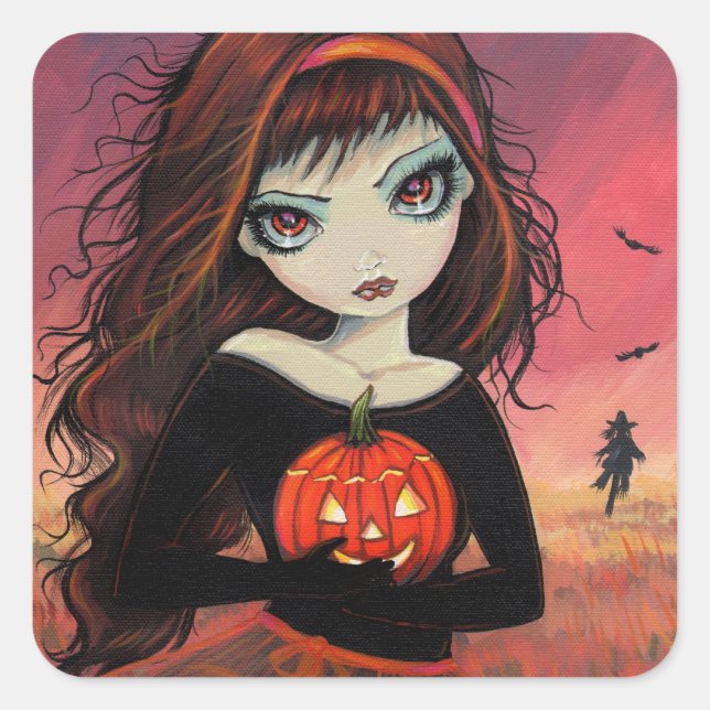 Autumn Fire Halloween Stickers (Front)