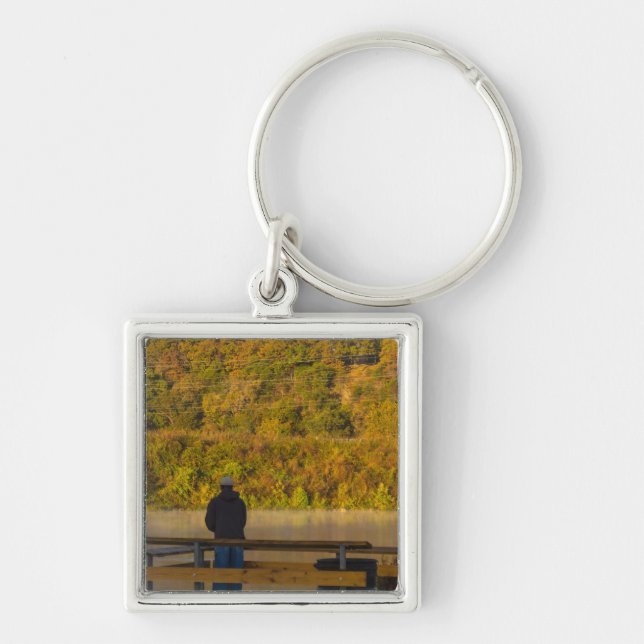 Autumn Fishing Lake Springfield Key Ring (Front)