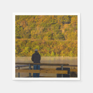 Autumn Fishing Lake Springfield Napkin