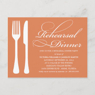 AUTUMN FLATWARE   REHEARSAL DINNER INVITE