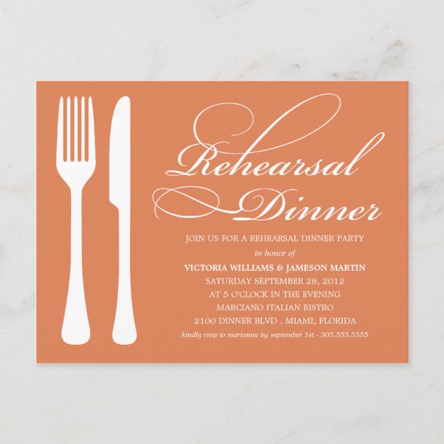 AUTUMN FLATWARE | REHEARSAL DINNER INVITE (Front)