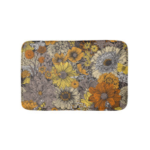 Autumn Flora & Fauna: 70s Retro Bath Mat