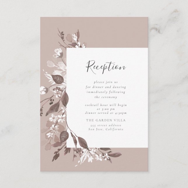 Autumn Flora Reception Insert Card (Front)