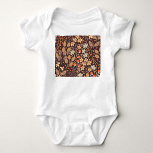 Autumn Flora: Vintage Seamless Pattern Baby Bodysuit