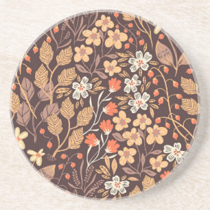 Autumn Flora: Vintage Seamless Pattern Coaster