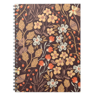 Autumn Flora: Vintage Seamless Pattern Notebook
