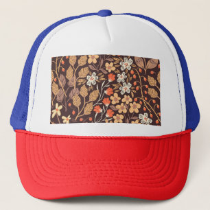 Autumn Flora: Vintage Seamless Pattern Trucker Hat