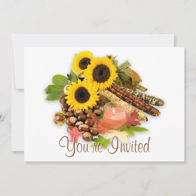 Autumn Floral Arangement Invitations (Front)