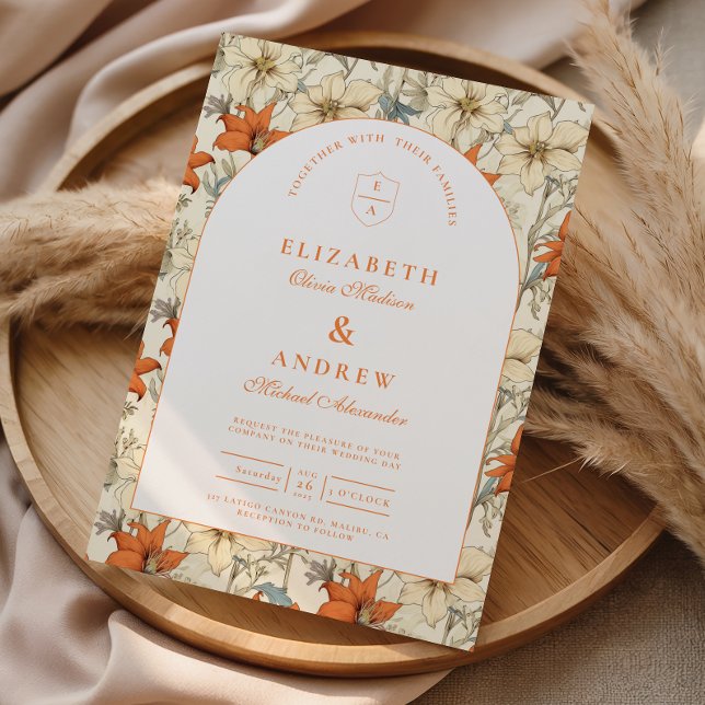 Autumn Floral Arch Wedding Invitation (Creator Uploaded)