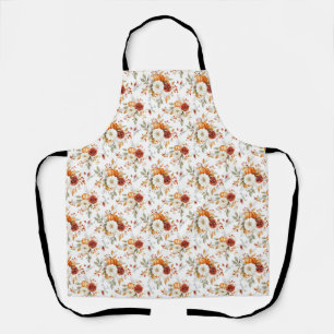 Autumn Floral Arrangement with Pumpkins and Roses Apron
