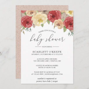 Autumn Floral Baby Shower Invitation
