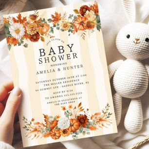 Autumn Floral Baby Shower Invitation