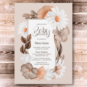 Autumn Floral Baby Shower Invitation