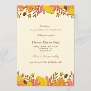 Autumn Floral Borders Invitation