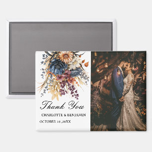 Autumn Floral Bouquet Wedding Thank You Magnet