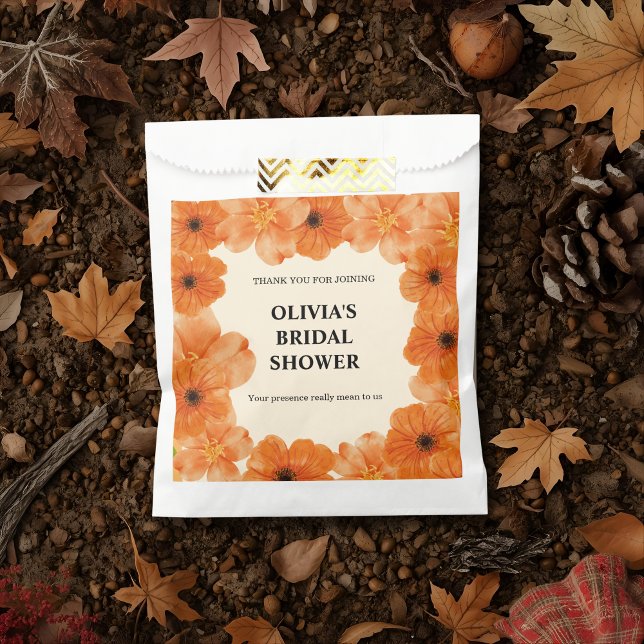 Autumn floral bridal shower favour bags (Creator Uploaded)
