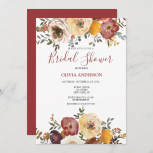 Autumn Floral Bridal Shower Invitation