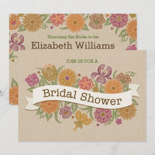 Autumn Floral Bridal Shower Invitation